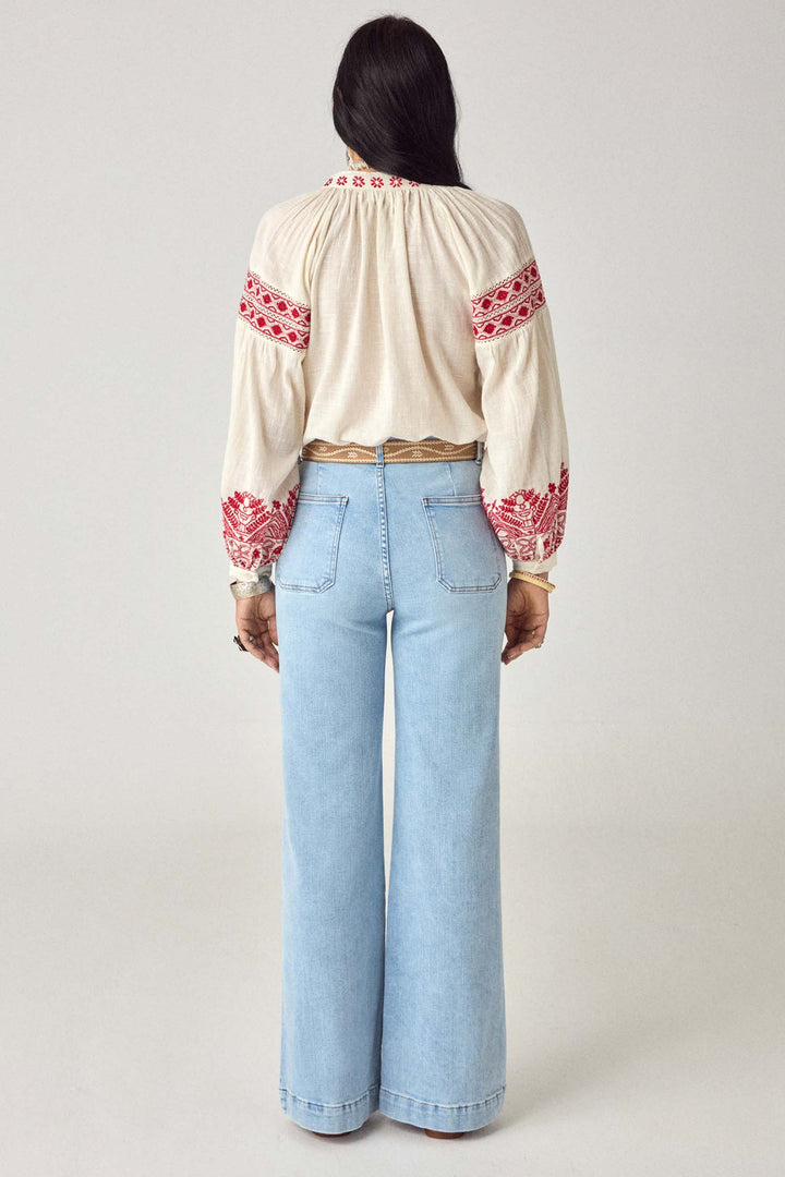 Antonella Blouse in Cranberry