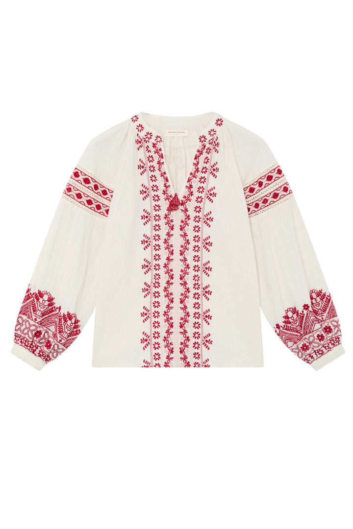 Antonella Blouse in Cranberry