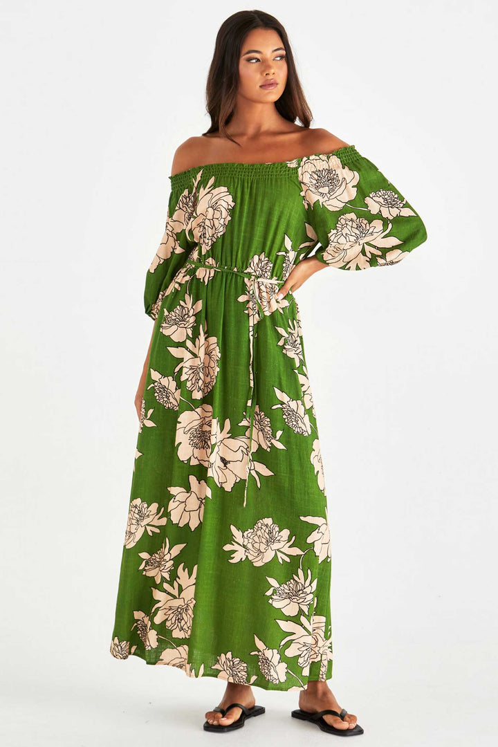 Antonie Off-Shoulder Dress in Moonflower
