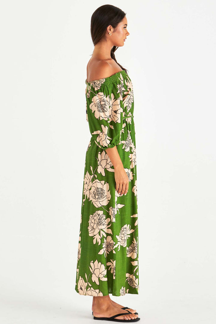 Antonie Off-Shoulder Dress in Moonflower