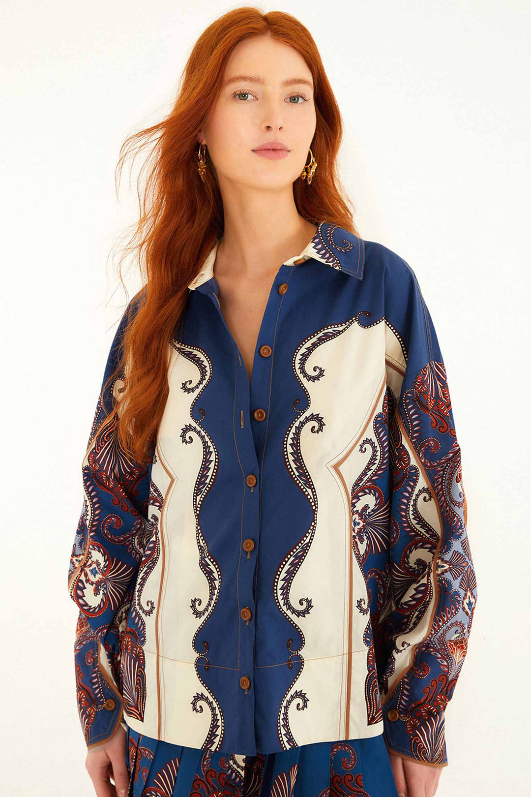 Arabesque Scarf Sand LS Shirt