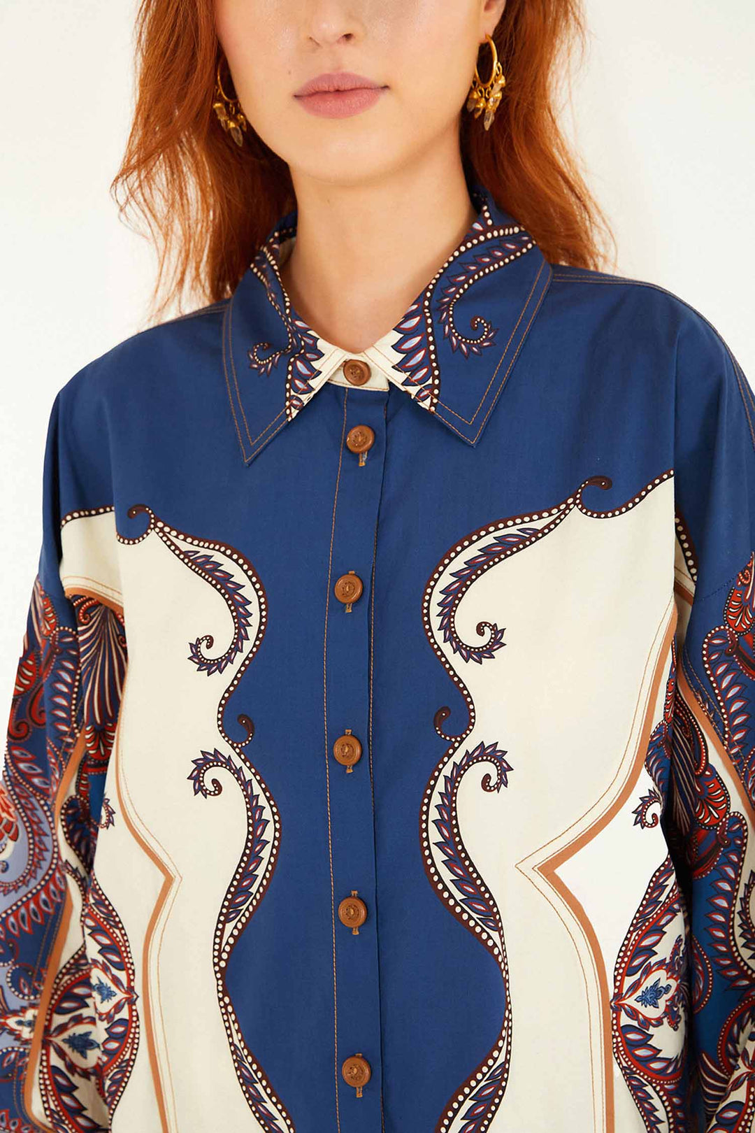 Arabesque Scarf Sand LS Shirt