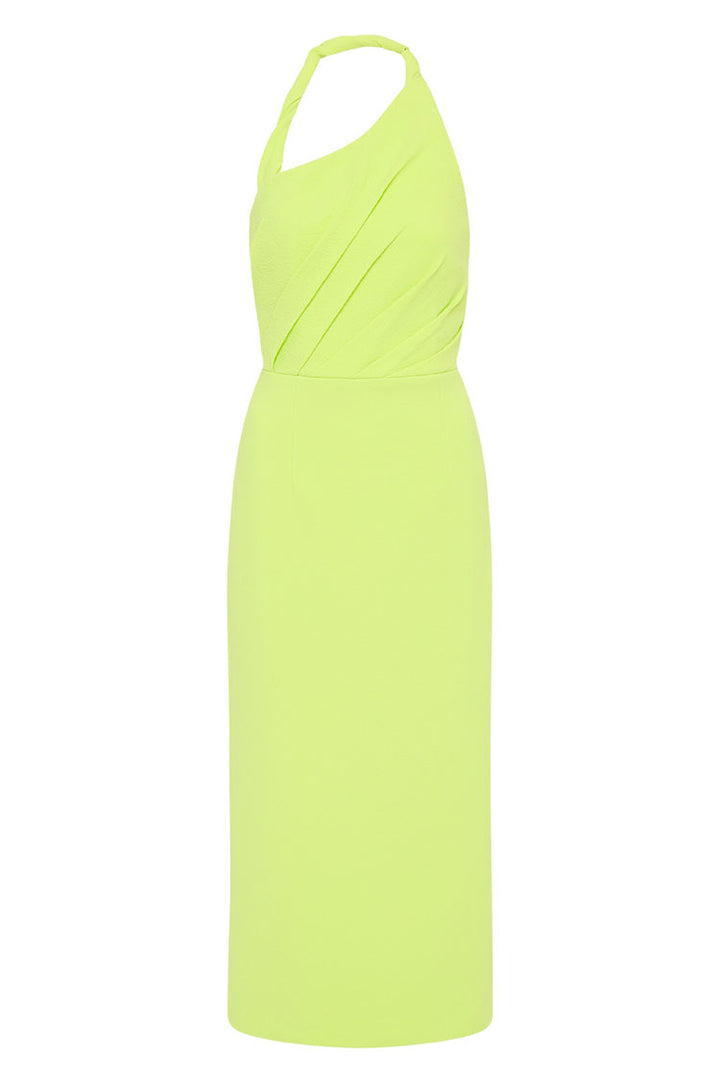 Aria Halter Midi Dress in Lime | FINAL SALE