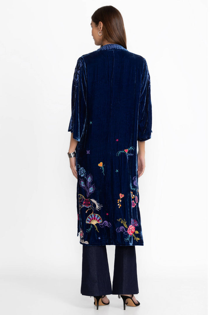 Ariela Velvet Button Front Kimono