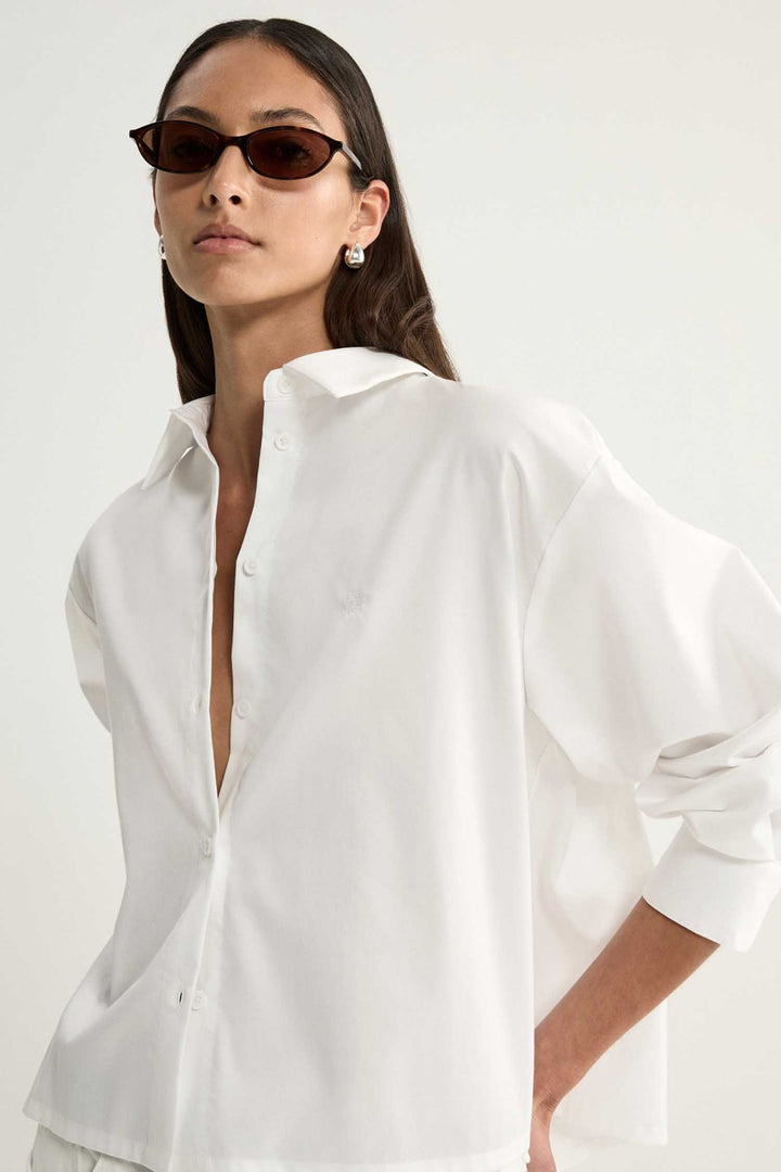 Arlo Crop Shirt in White