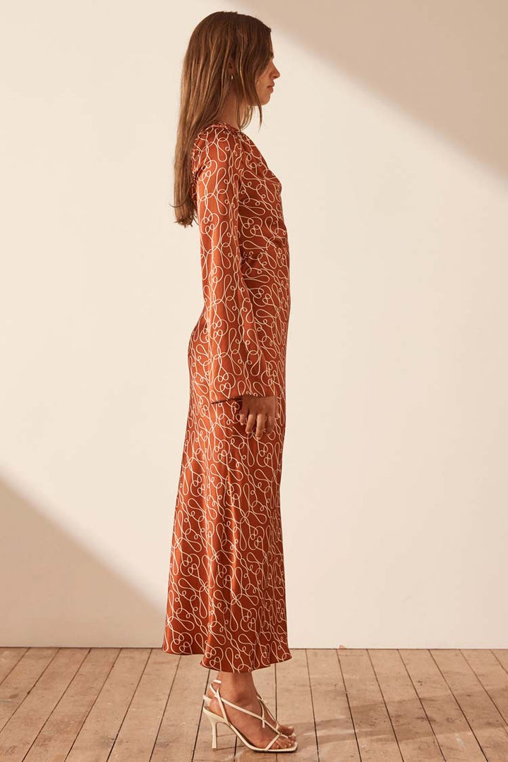 Artisti Silk One Shoulder Midi Dress