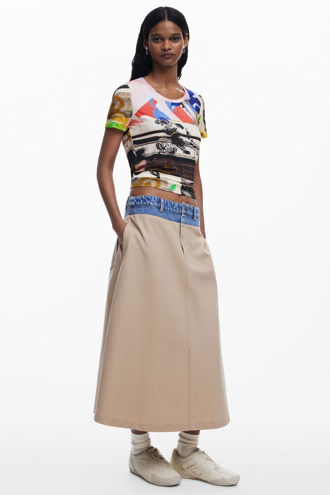 Arty Collage Print T-Shirt