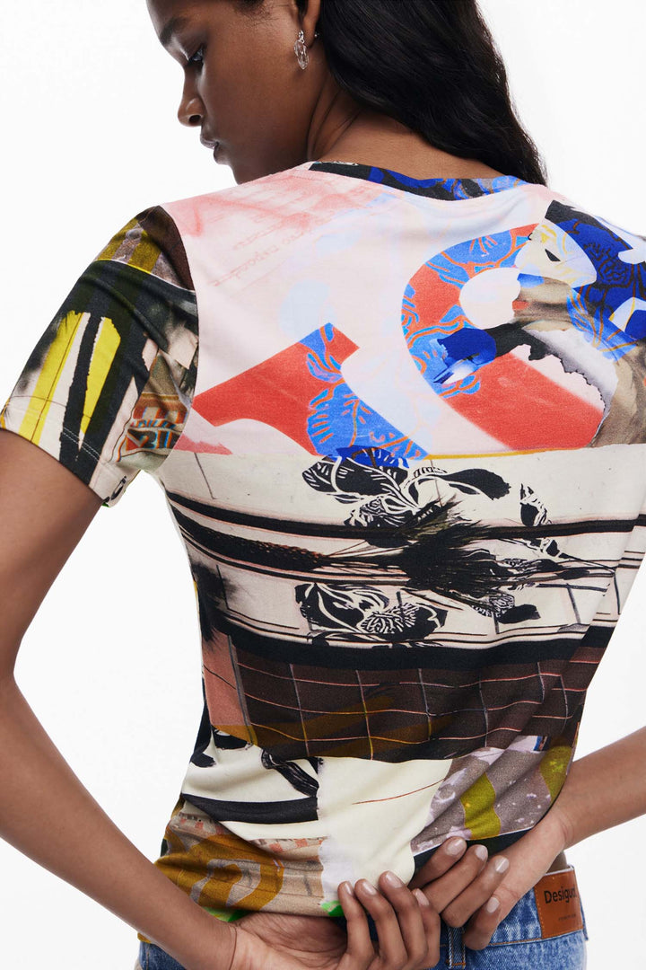 Arty Collage Print T-Shirt