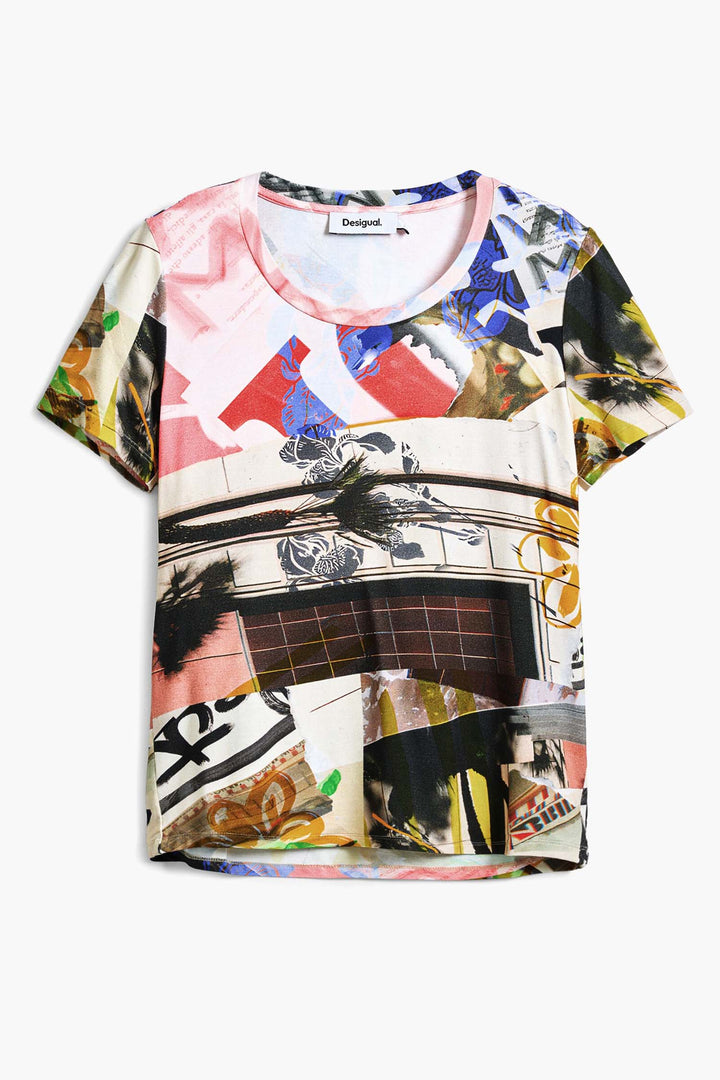 Arty Collage Print T-Shirt