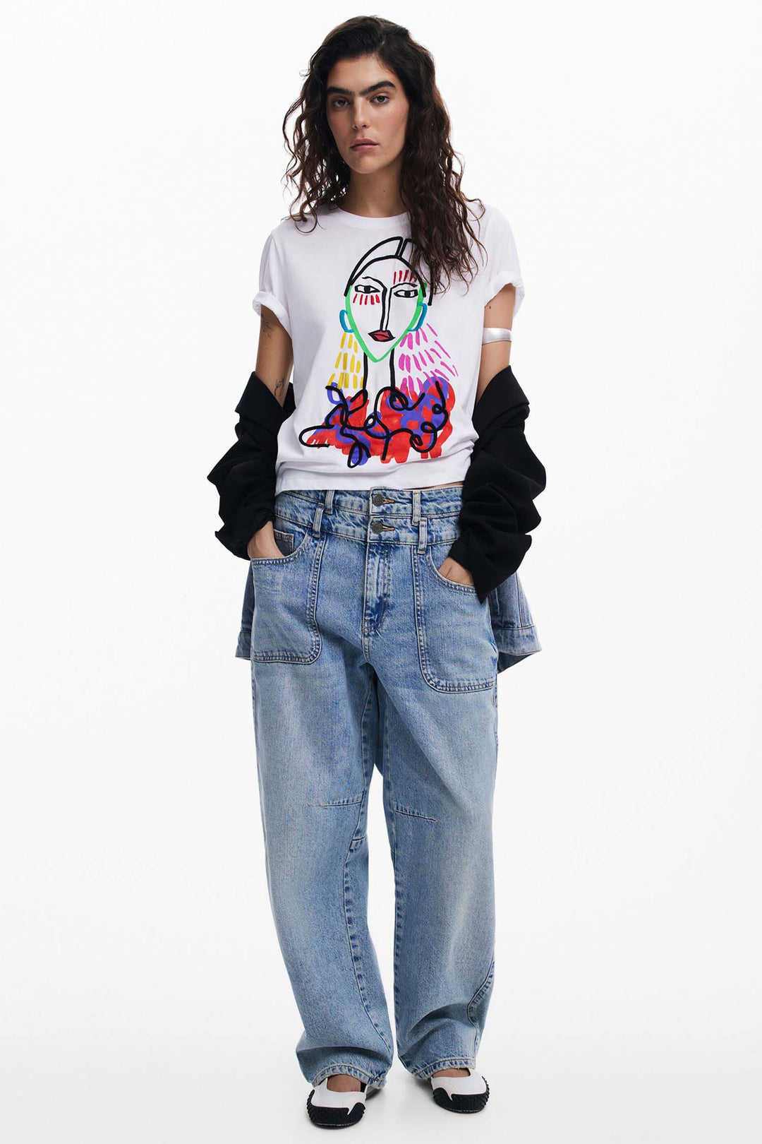 Arty Female Figure Print T-shirt