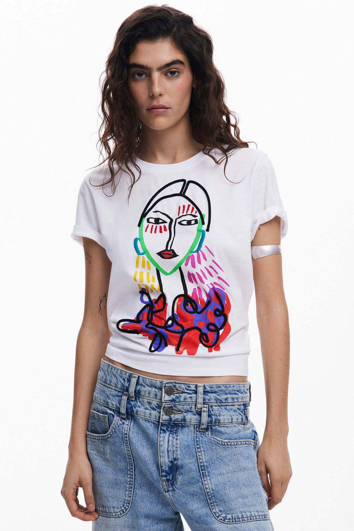 Arty Female Figure Print T-shirt