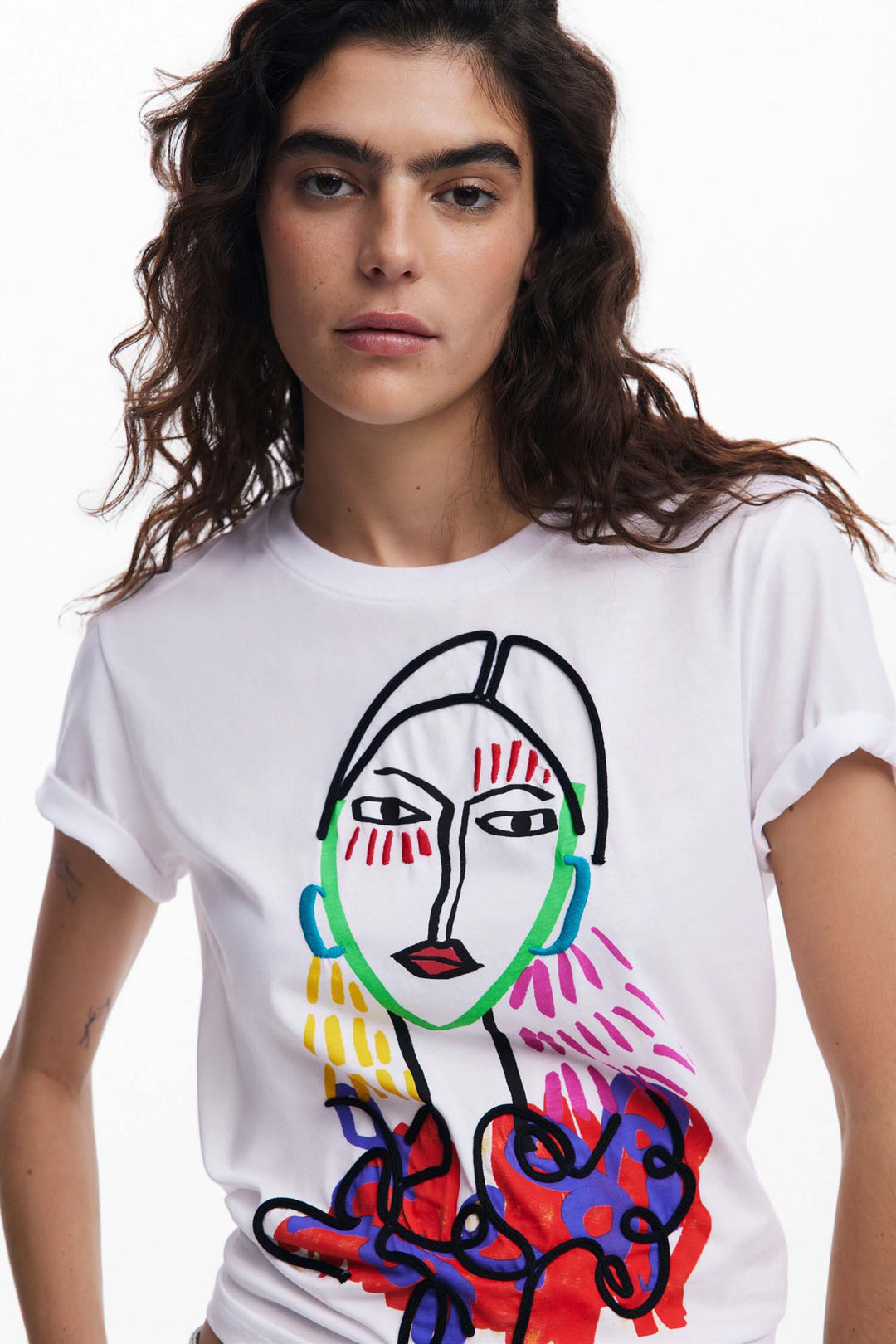 Arty Female Figure Print T-shirt