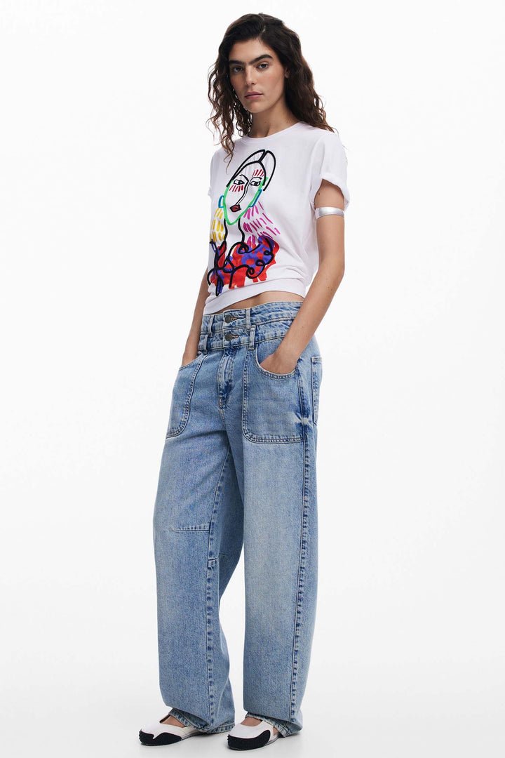 Arty Female Figure Print T-shirt
