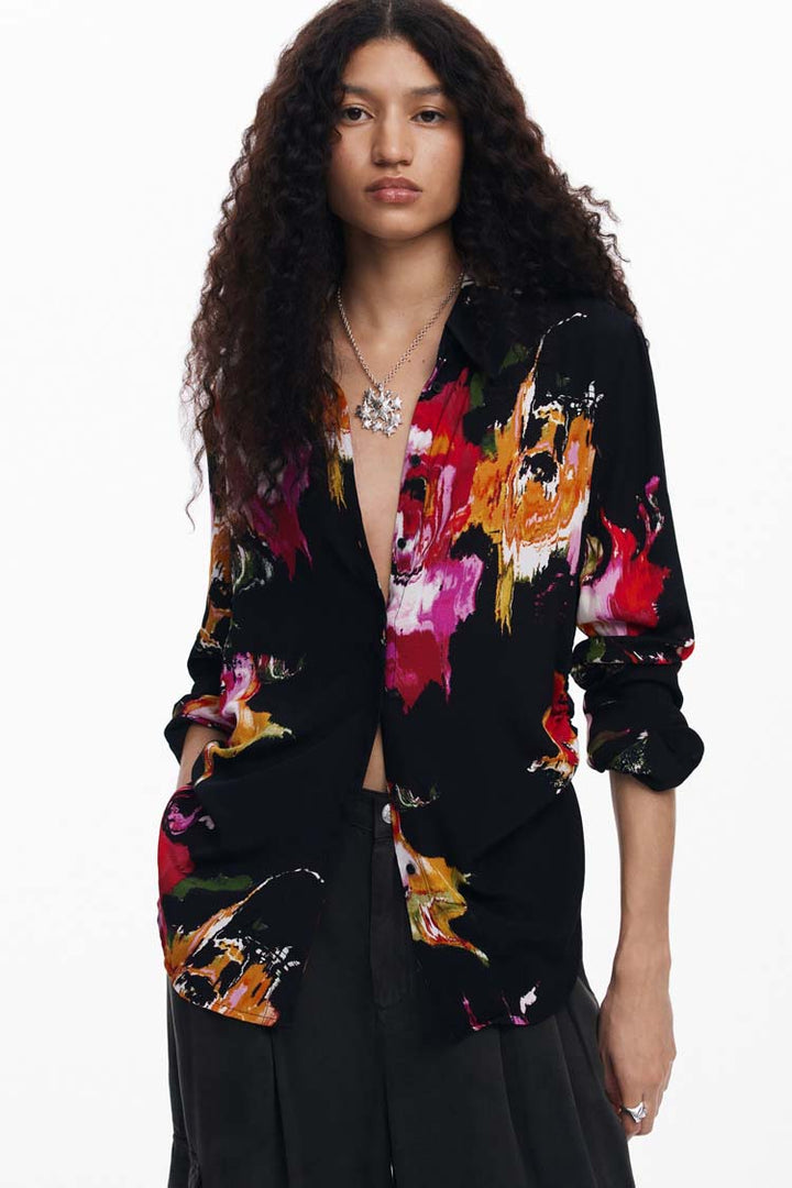 Arty Floral Print Shirt