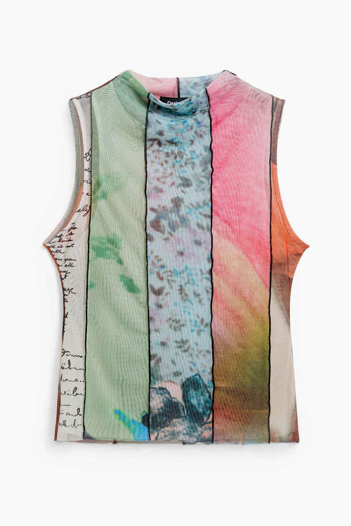 Arty Print Mesh Tank Top