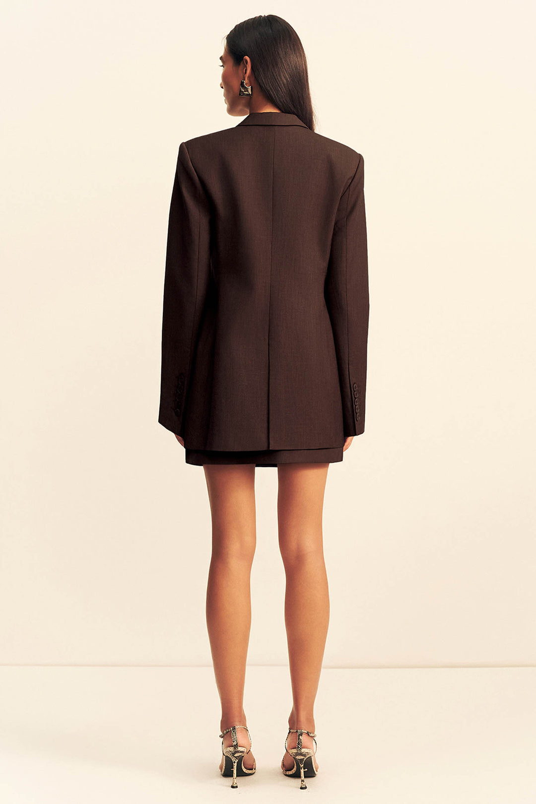 Asher Double Breasted Blazer in Ristretto