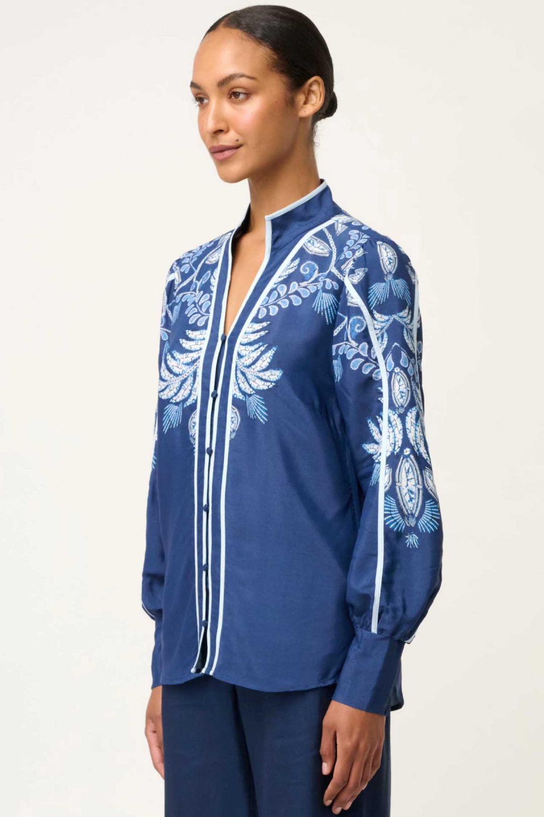 Asher Faille Shirt in Moonlit Batik