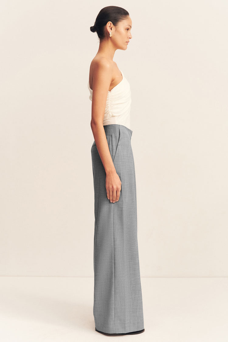 Asher Wide Leg Pant in Smoke Grey