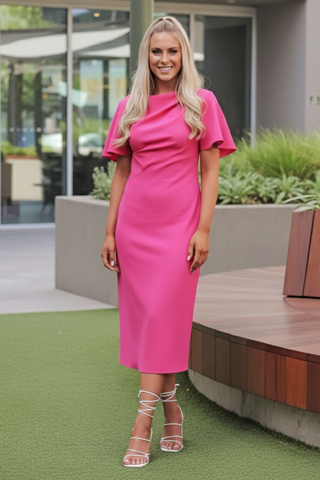 Ask Lula Dress in Hot Pink