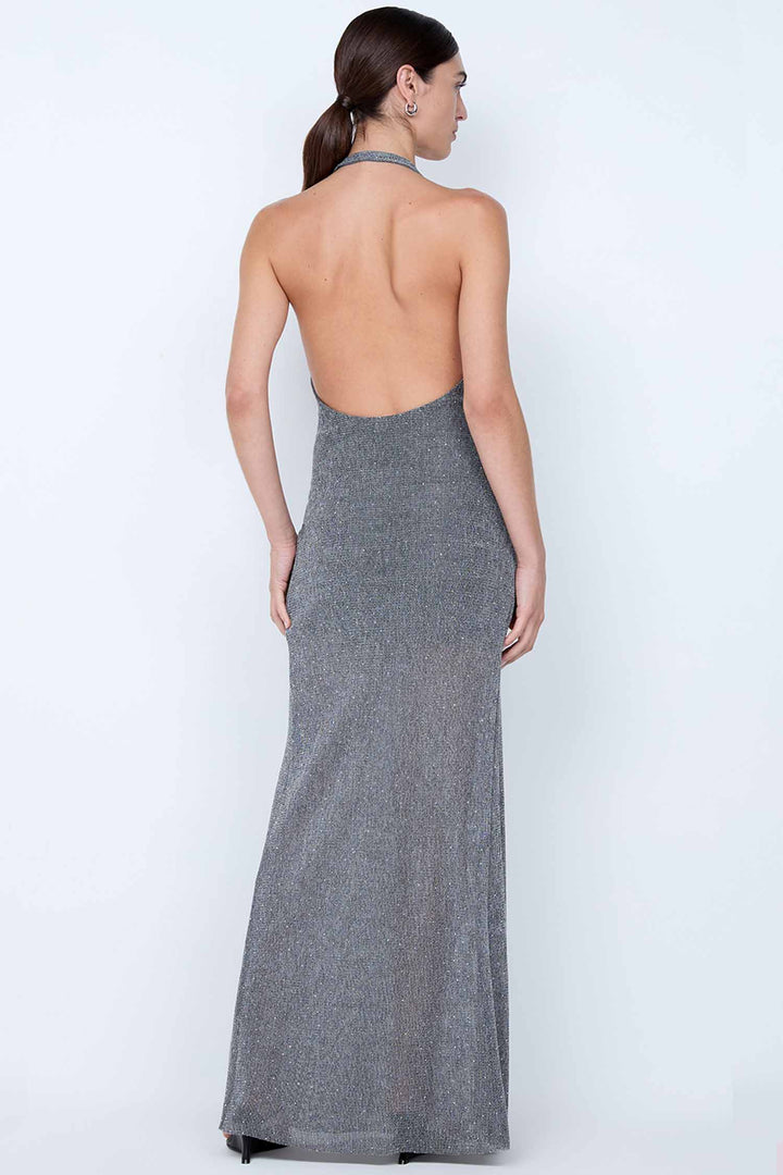 Astra Drape Maxi Dress in Chrome