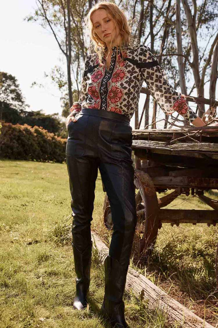 Astrid Contrast Panel Shirt in Country Tapestry