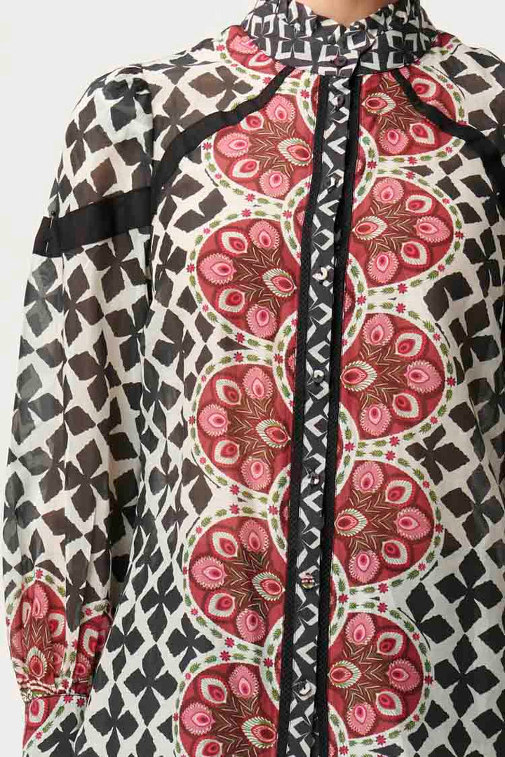 Astrid Contrast Panel Shirt in Country Tapestry