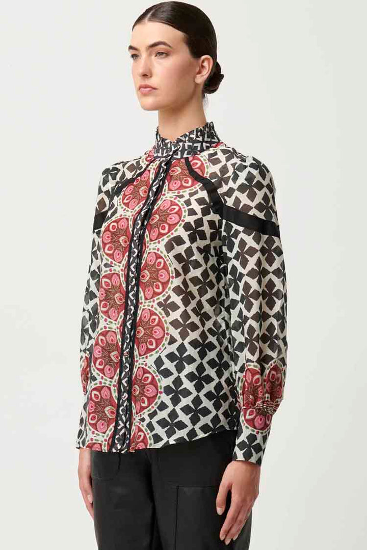 Astrid Contrast Panel Shirt in Country Tapestry