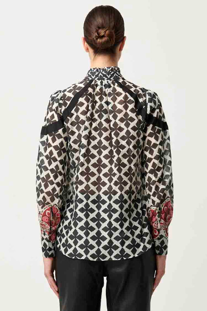 Astrid Contrast Panel Shirt in Country Tapestry