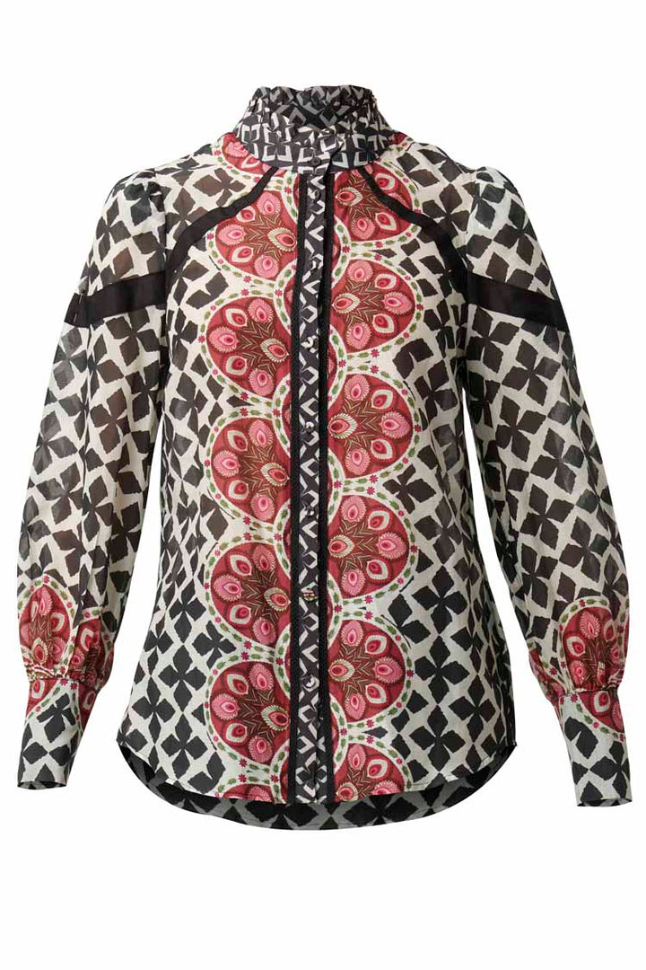 Astrid Contrast Panel Shirt in Country Tapestry