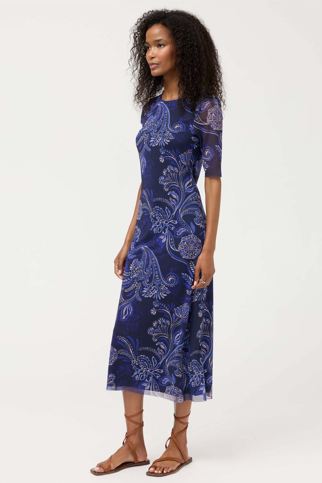 Astrid Mesh Midi Dress in Miko