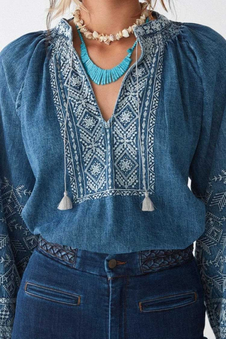 Audrey Blouse - Denim Romance