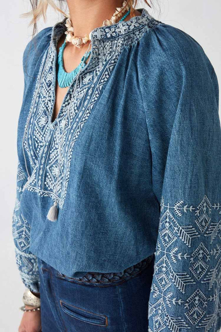 Audrey Blouse - Denim Romance