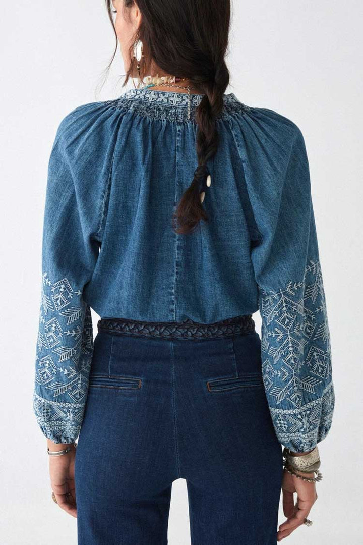 Audrey Blouse - Denim Romance
