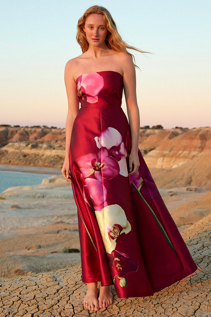 Audrey Dress in Redcurrent Phalae