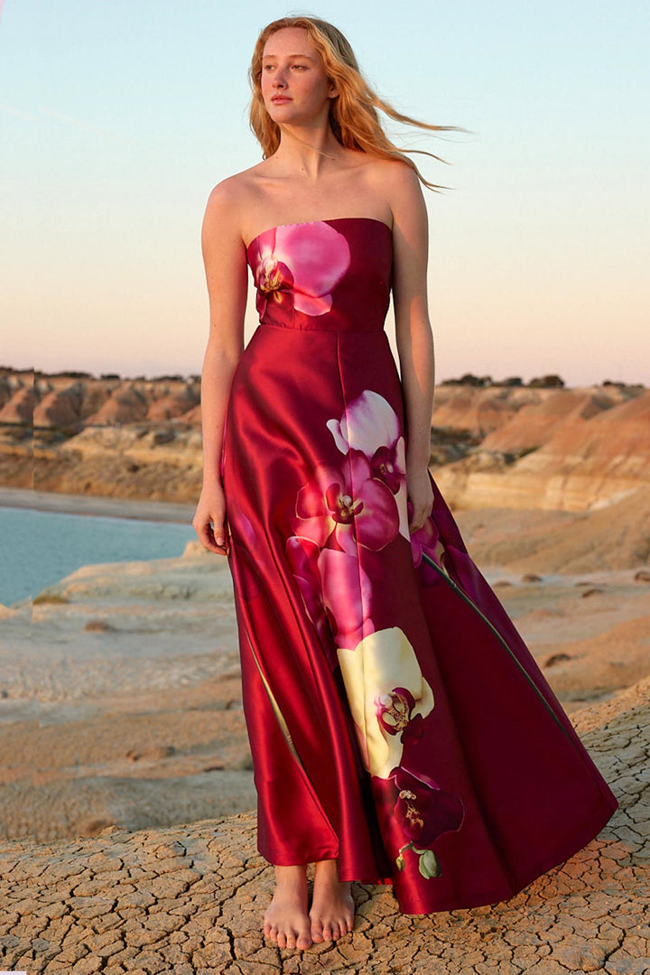 Audrey Dress in Redcurrent Phalae