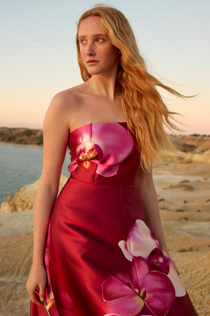 Audrey Dress in Redcurrent Phalae