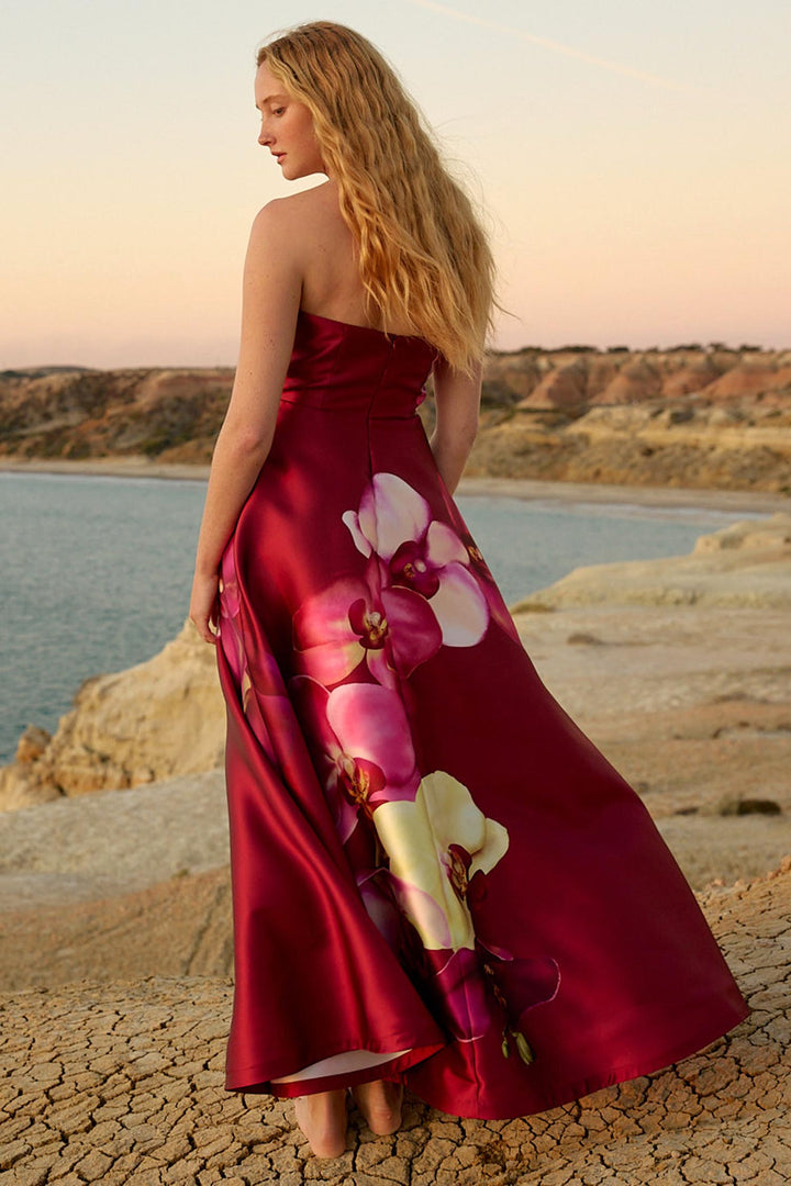 Audrey Dress in Redcurrent Phalae