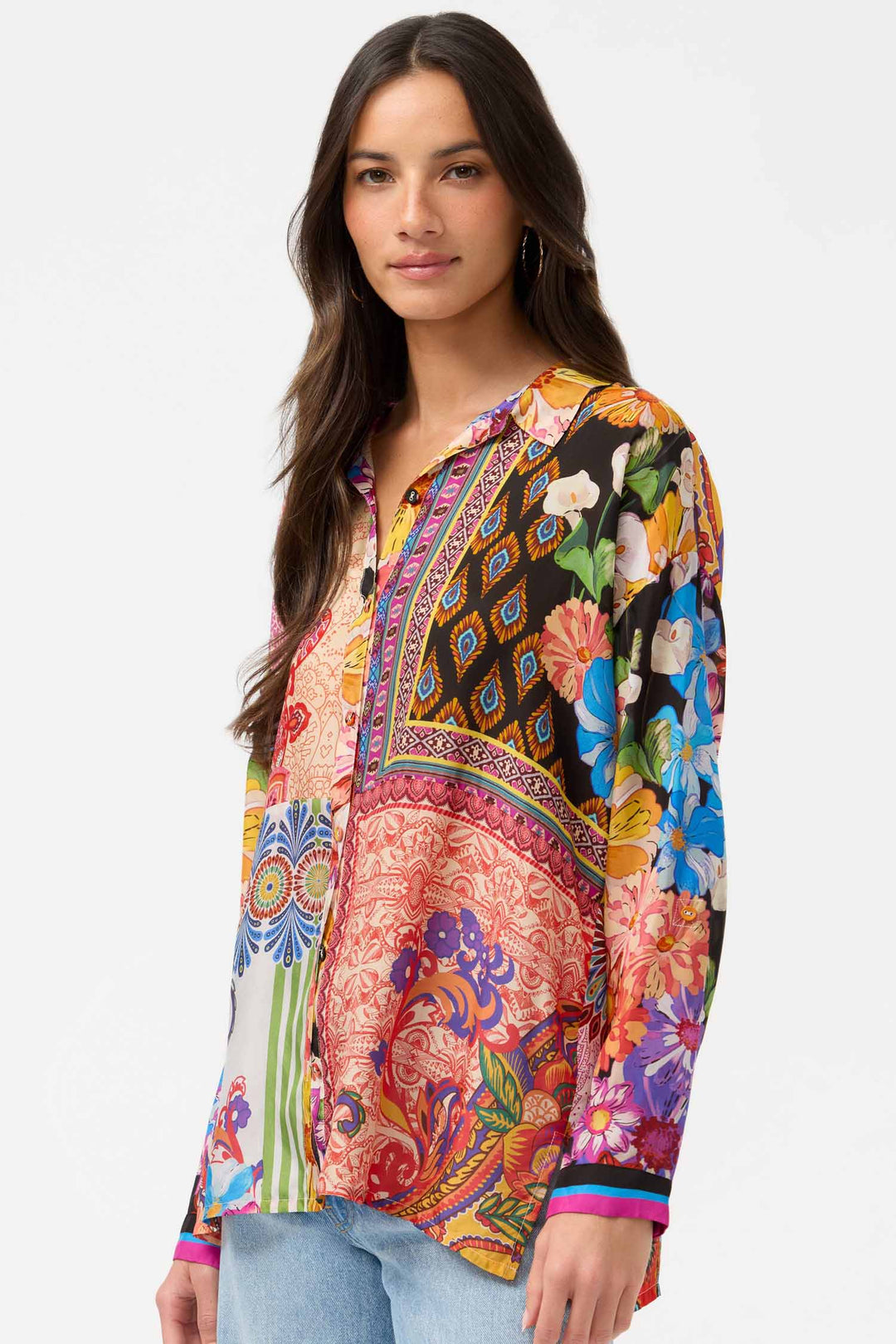 Audrey Shirt in Magnolia Patchwork