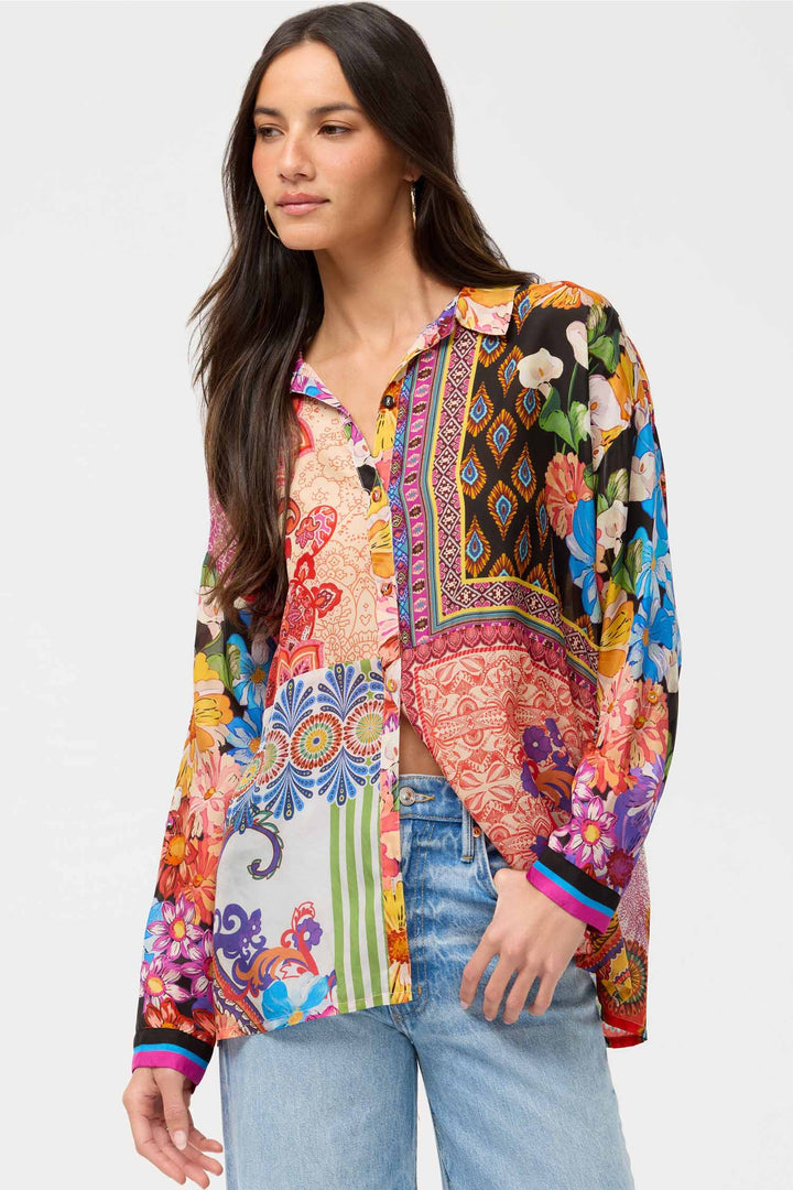 Audrey Shirt in Magnolia Patchwork