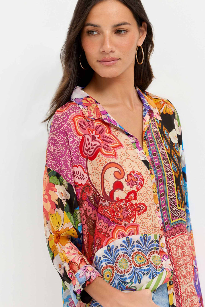 Audrey Shirt in Magnolia Patchwork