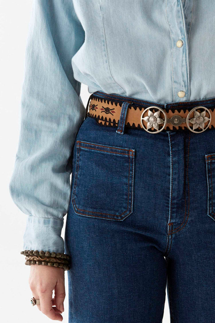 Austin Texas Sun Blouse in Mustang Blue
