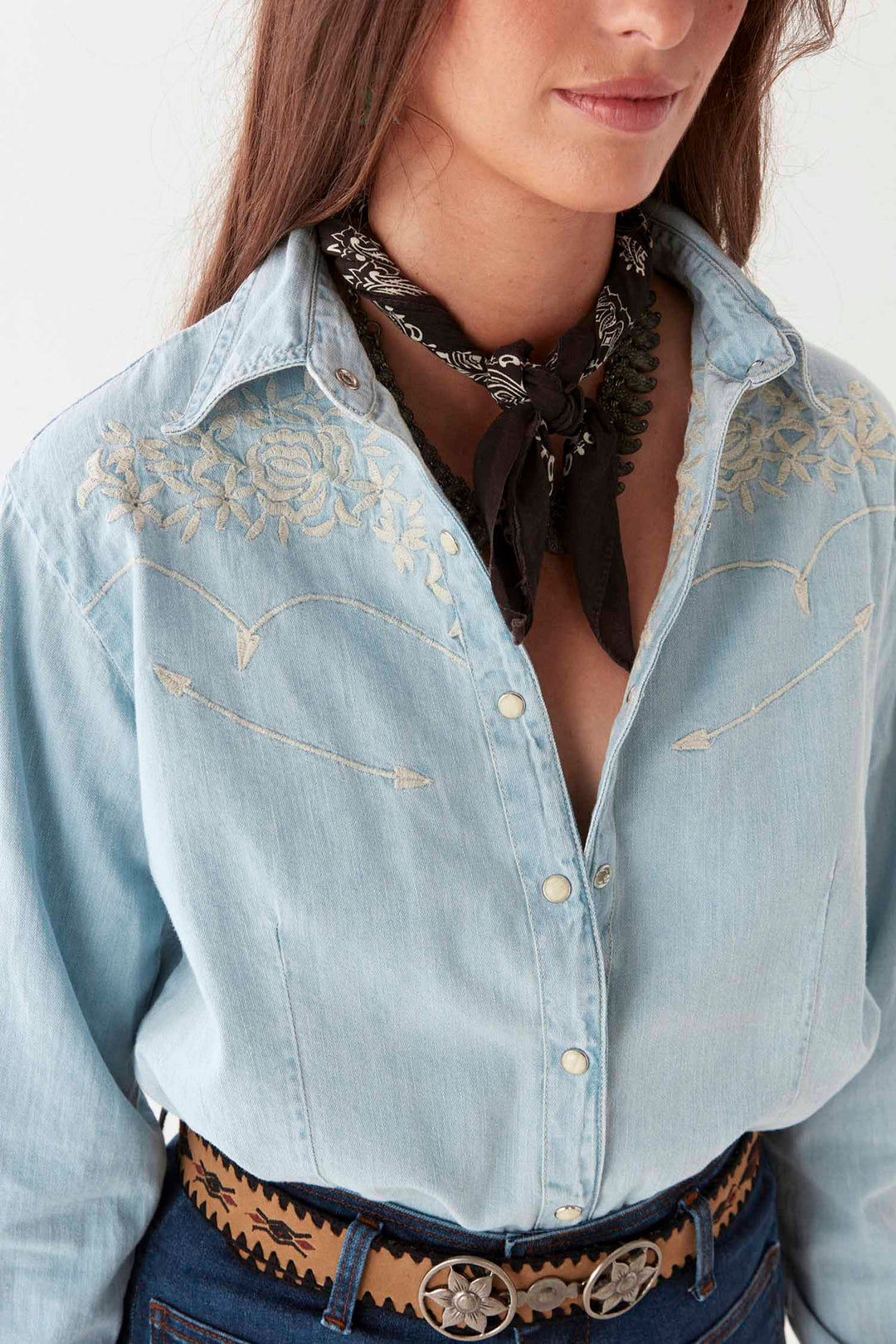 Austin Texas Sun Blouse in Mustang Blue