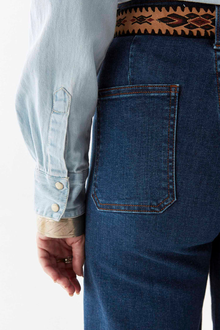 Austin Texas Sun Blouse in Mustang Blue