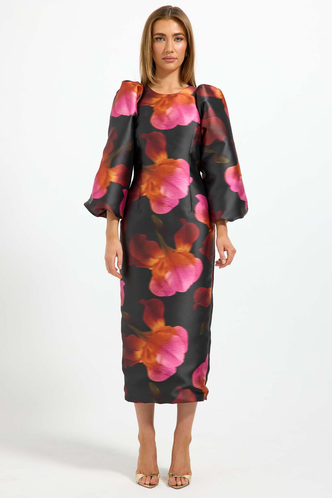 Ava Sleeve Midi Dress in Spiced Floral