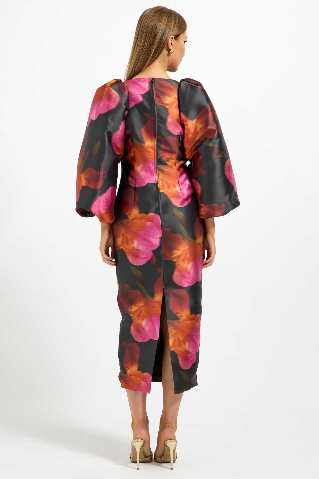 Ava Sleeve Midi Dress in Spiced Floral