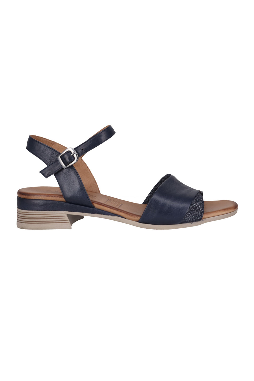 Aven Strap Leather Sandal in Navy