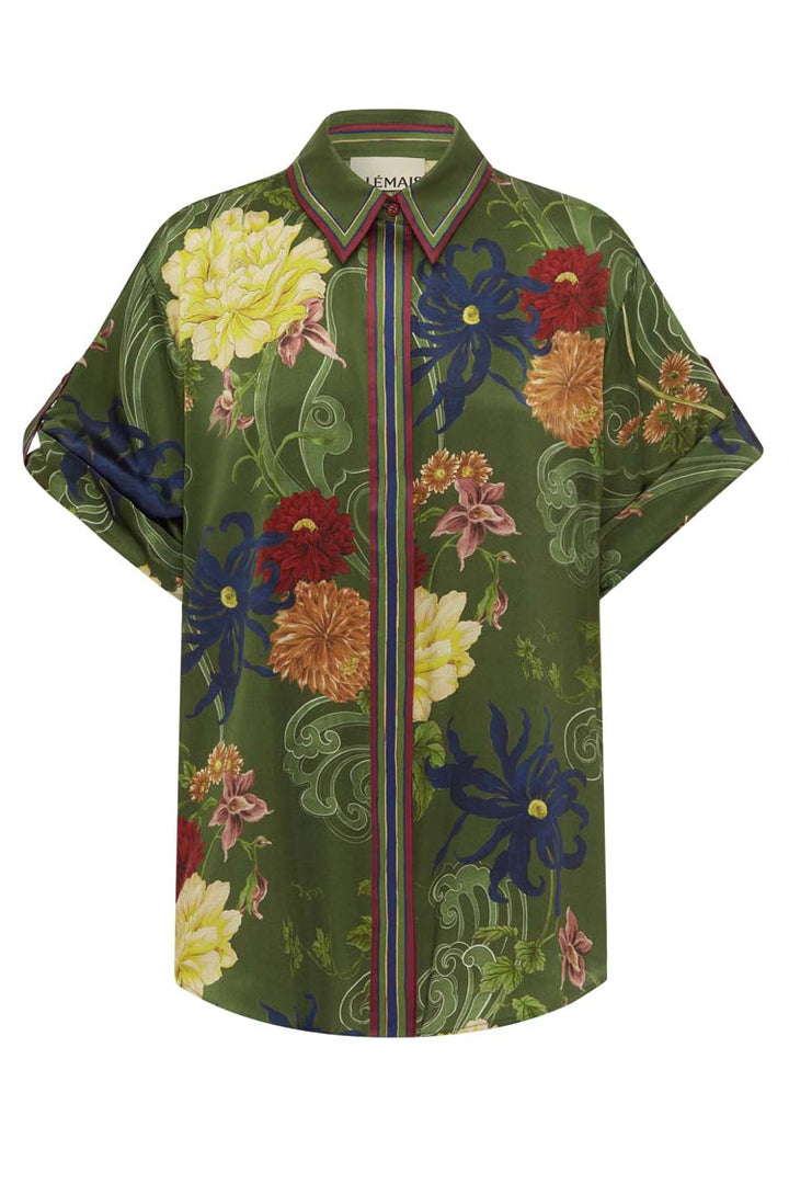 Avery Silk Shirt in Green