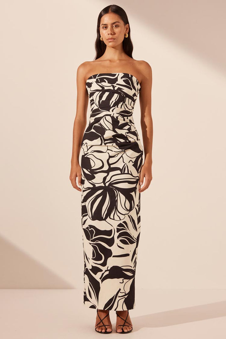 Azize Strapless Draped Maxi Dress