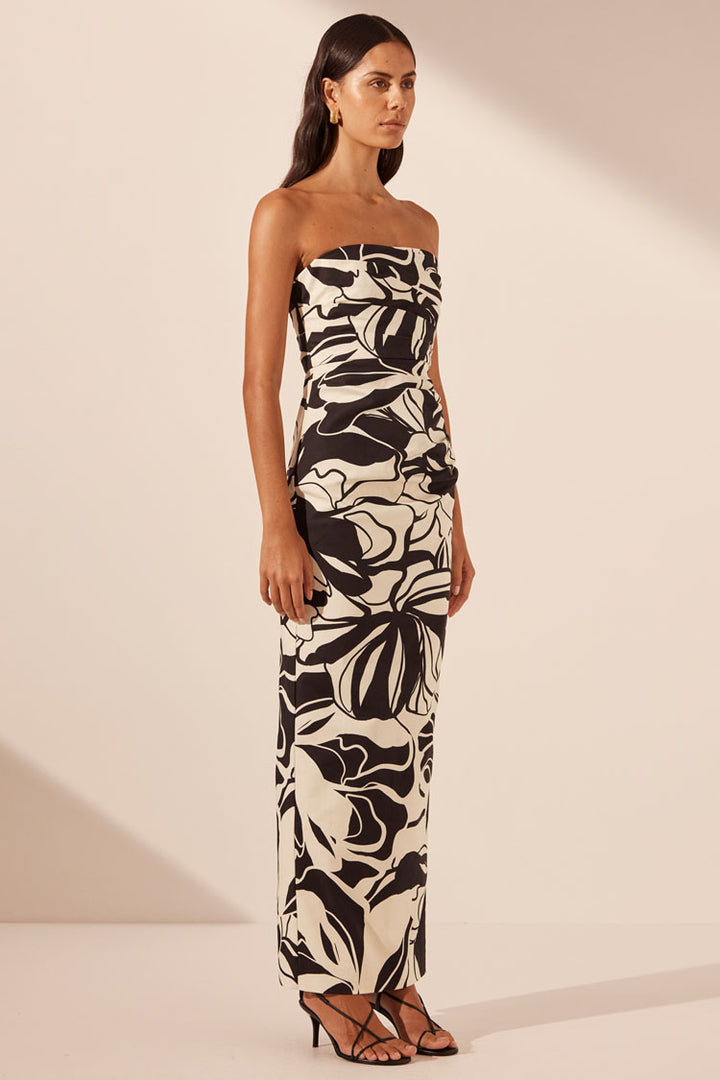 Azize Strapless Draped Maxi Dress