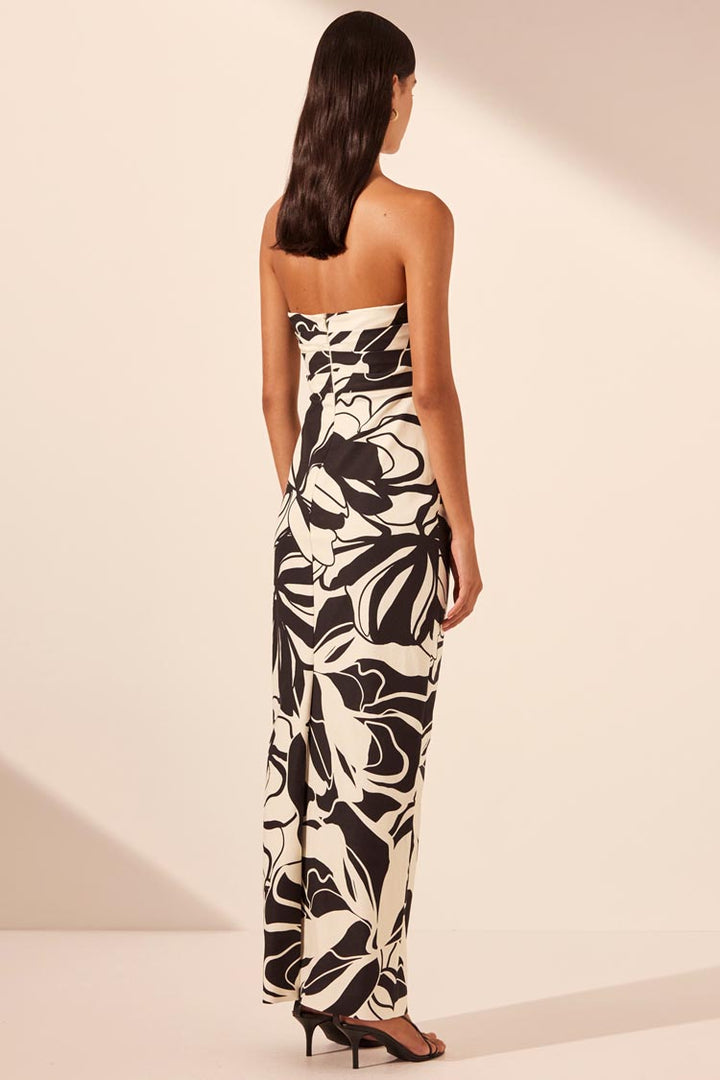 Azize Strapless Draped Maxi Dress